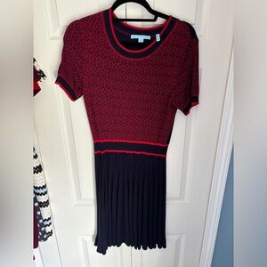 Draper James red and navy print dress, M